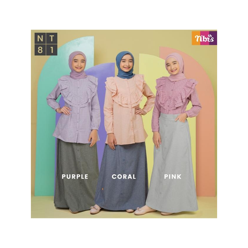 Nibras Rok Atasan Cantik NT 081 Coral