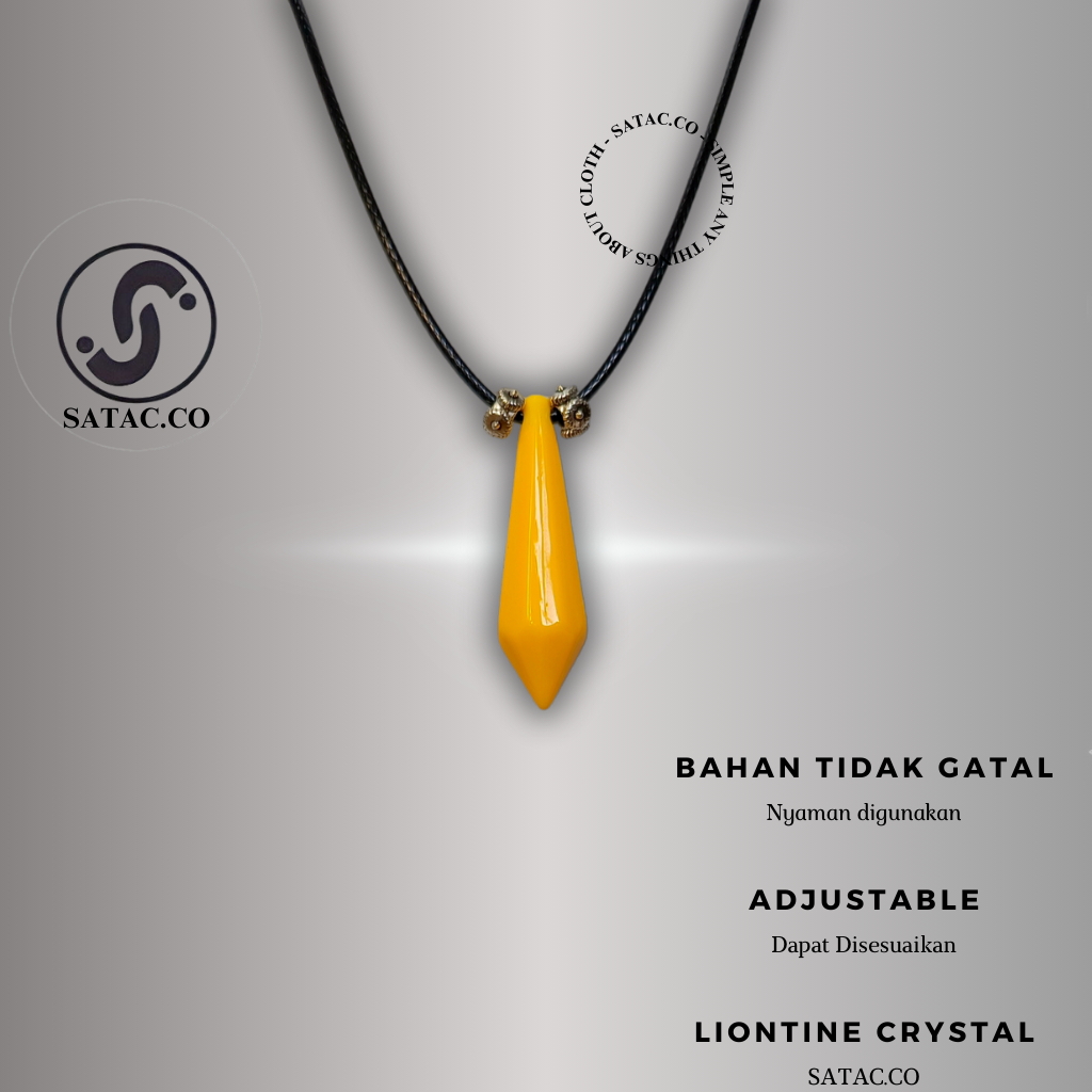 Satac.co Kalung Crystal Kuning / Kalung / Kalung Pria / Kalung Wanita / Liontin / Liontin Kalung / K