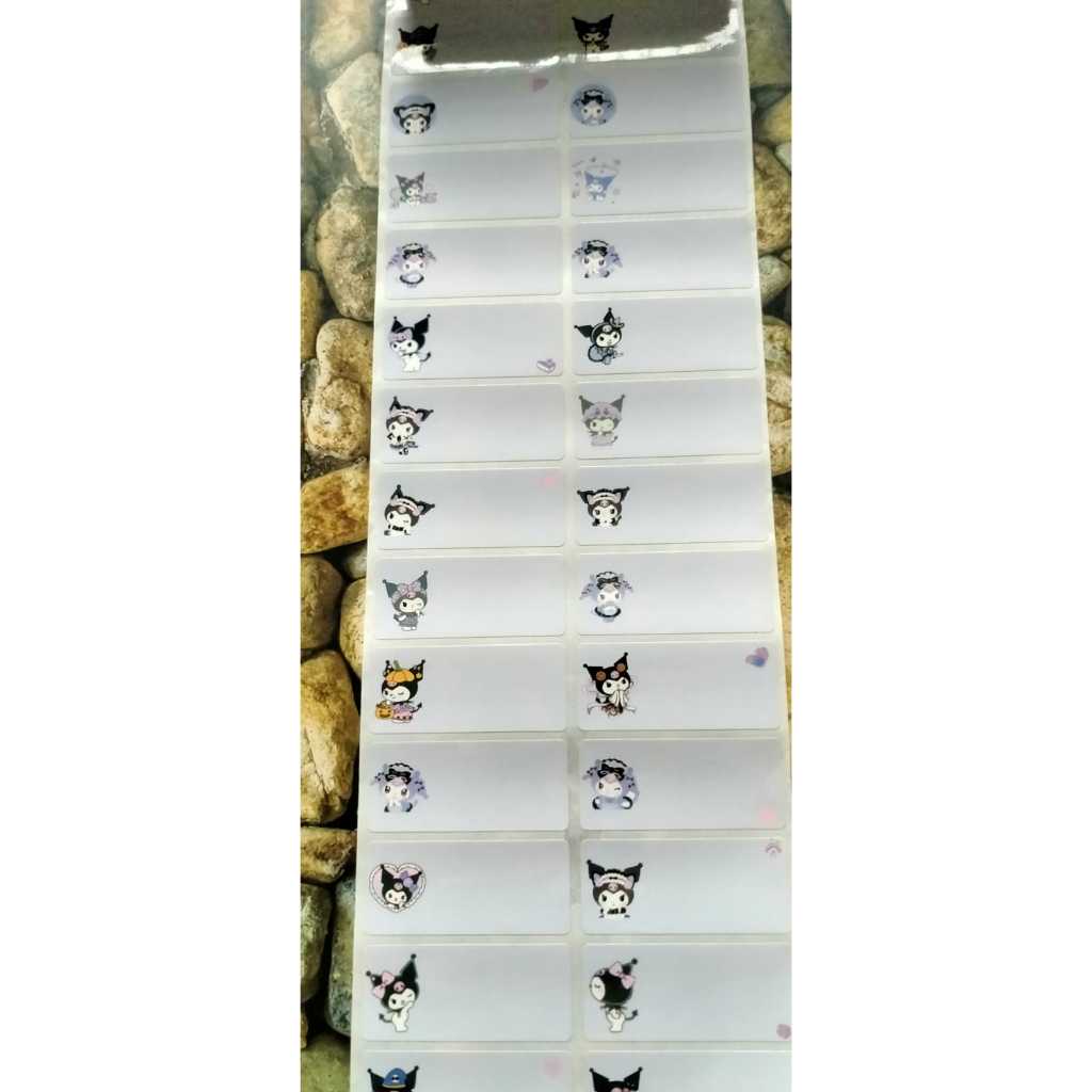 

Stiker label nama waterproof anti air motif Kuromi