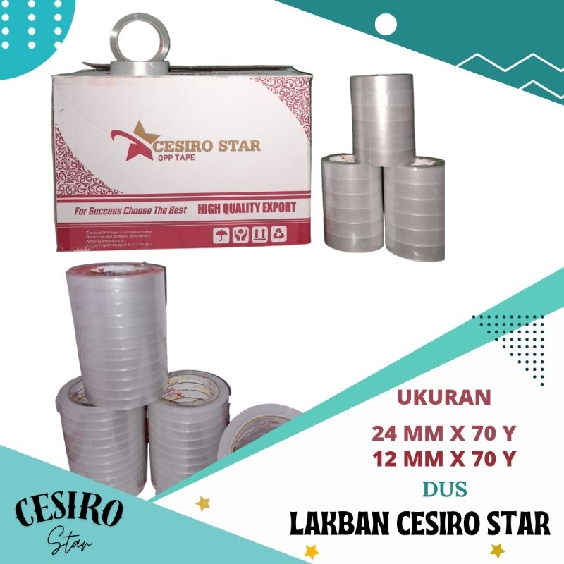 

Isolasi Bening 24mm dan 12mm X 70Y Cesiro Star (1 Dus)