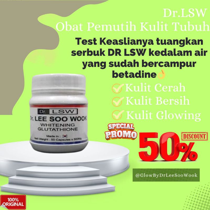 DR LSW WHITENING GLUTATHIONE Kapsul Pemutih ORIGINAL import KOREA Obat Pemutih Kulit Badan 50 Kapsul