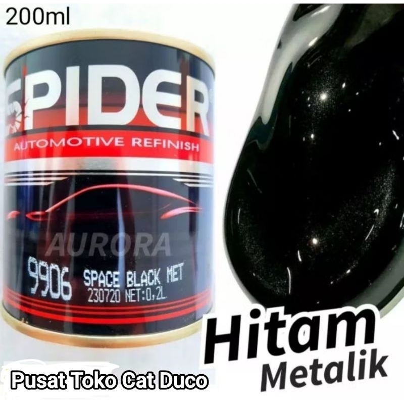 Cat Spider Space Black 200ml cat Hitam Metalik mengkilap
