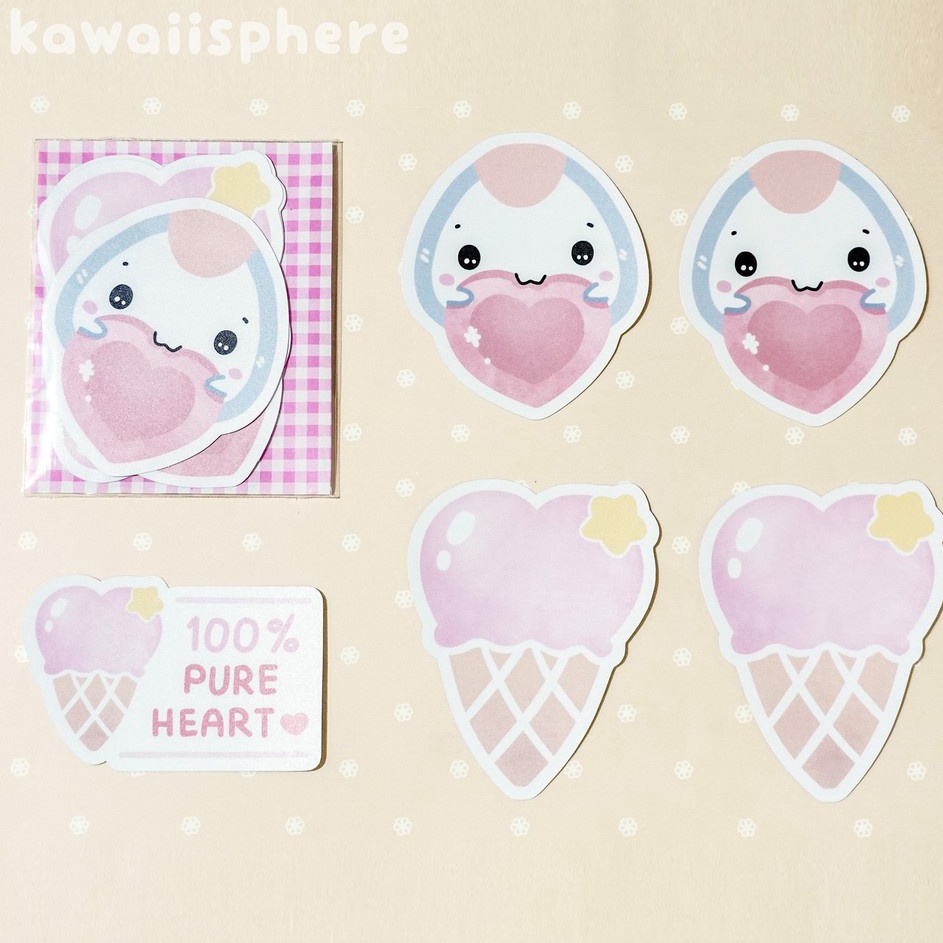 

KP8 Valentine Sweets Onigiri Die Cut Card Set isi 5 Kawaiisphere Valentine Edition Kartu Valentine