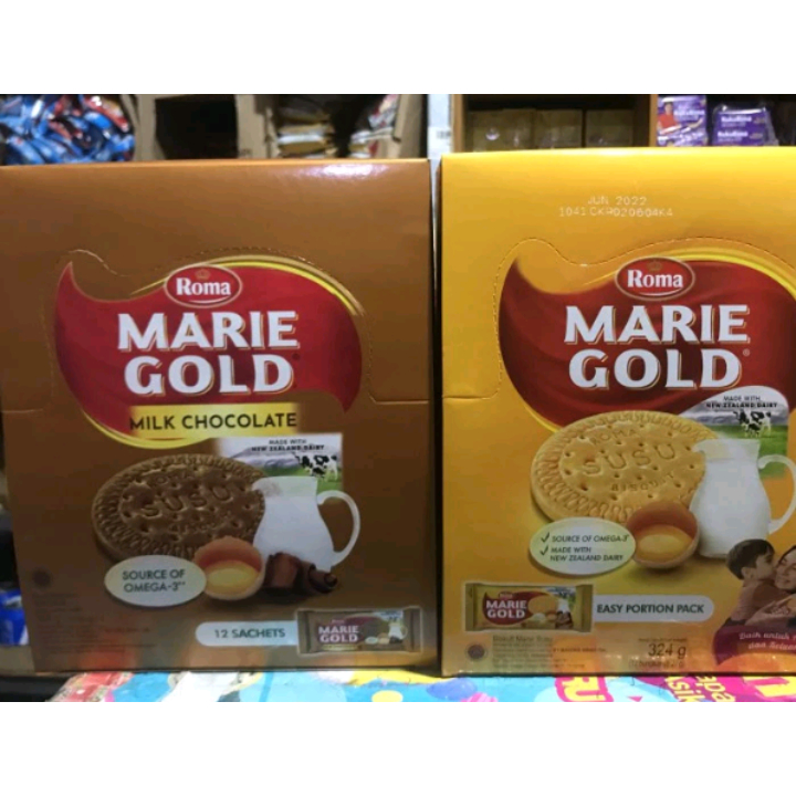 

biskuit roma marie gold box isi 12pcs x 27gr sn new zeland milk