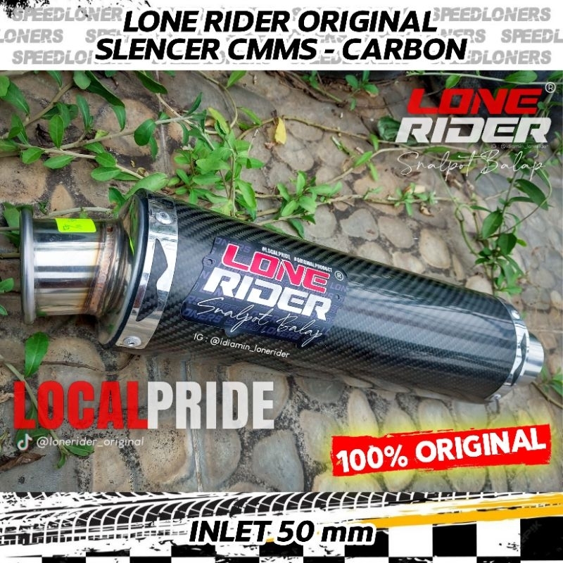 Knalpot Lone Rider Original Silincer Cmms Trioval Monces Carbon Kevlar Inlet 50 mm