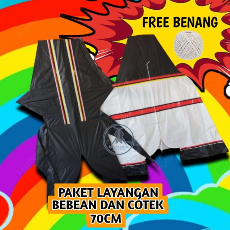 paket layangan bebean dan cotek 70cm semi knockdown