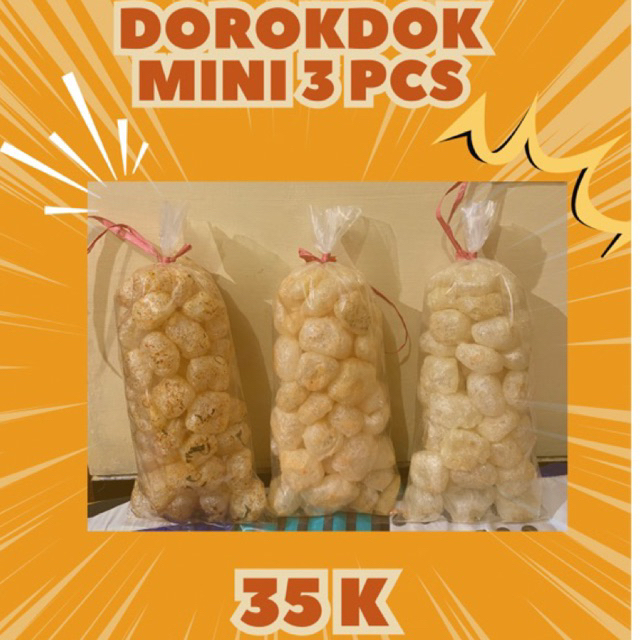 

KRUPUK KULIT SAPI MINI MIX 3 pcs/Dorokdok varian rasa cemilan