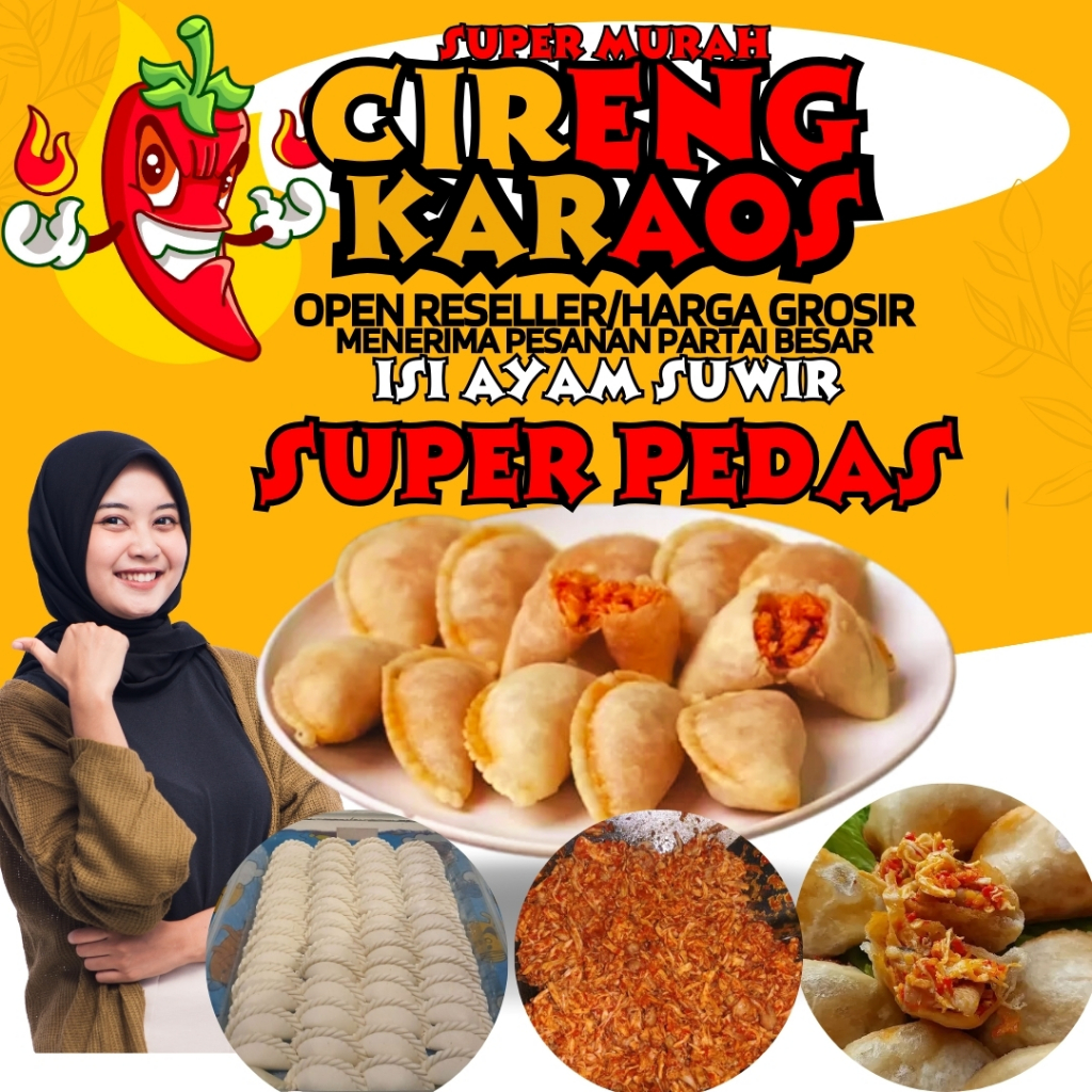 

Cireng Mercon Isi Ayam Suwir (Makanan / Frozen Food Instan / Snack Ringan / Cemilan Pedas / Jajanan)