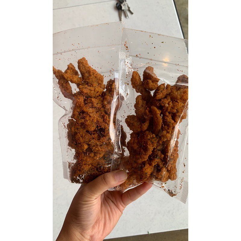 

Keripik Kulit Ayam Pedas Daun Jeruk