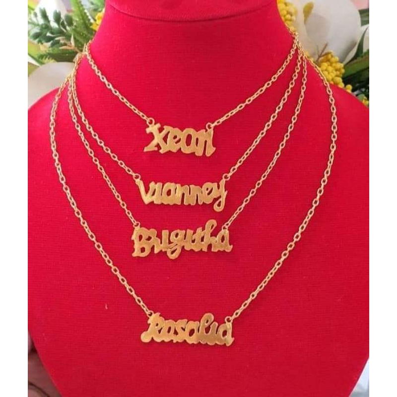 Kalung Nama 10 gram Emas LM/London 24K kadar 99,9% | Bisa untuk anak-anak dan dewasa
