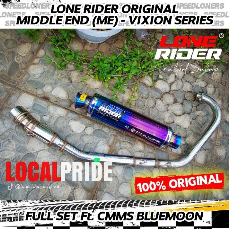 LONE RIDER ORIGINAL Knalpot Racing Vixion Old NVL NVA Middle End ME Silincer Bluemoon Full System