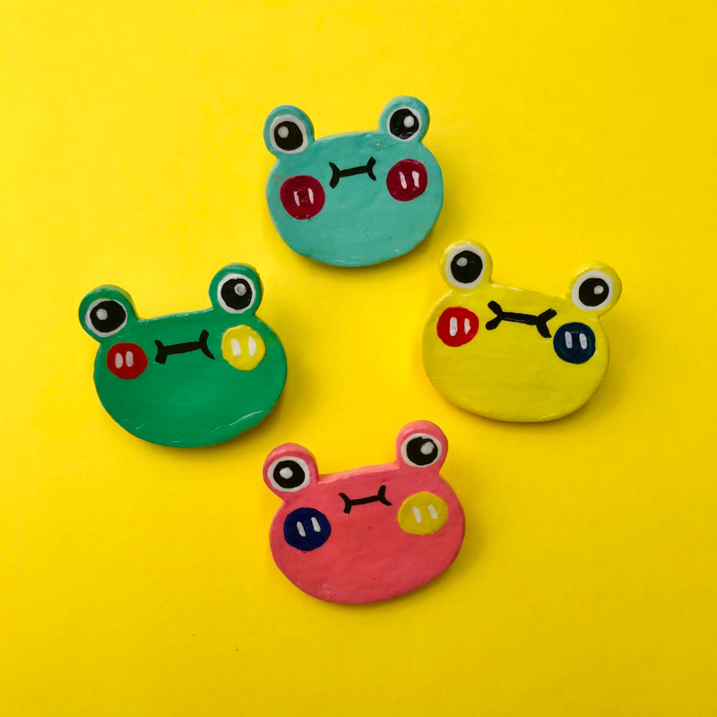 CLAY PIN/Pin Handmade/Pin Lucu/Pin Kodok/Cute Pin/aksesoris lucu