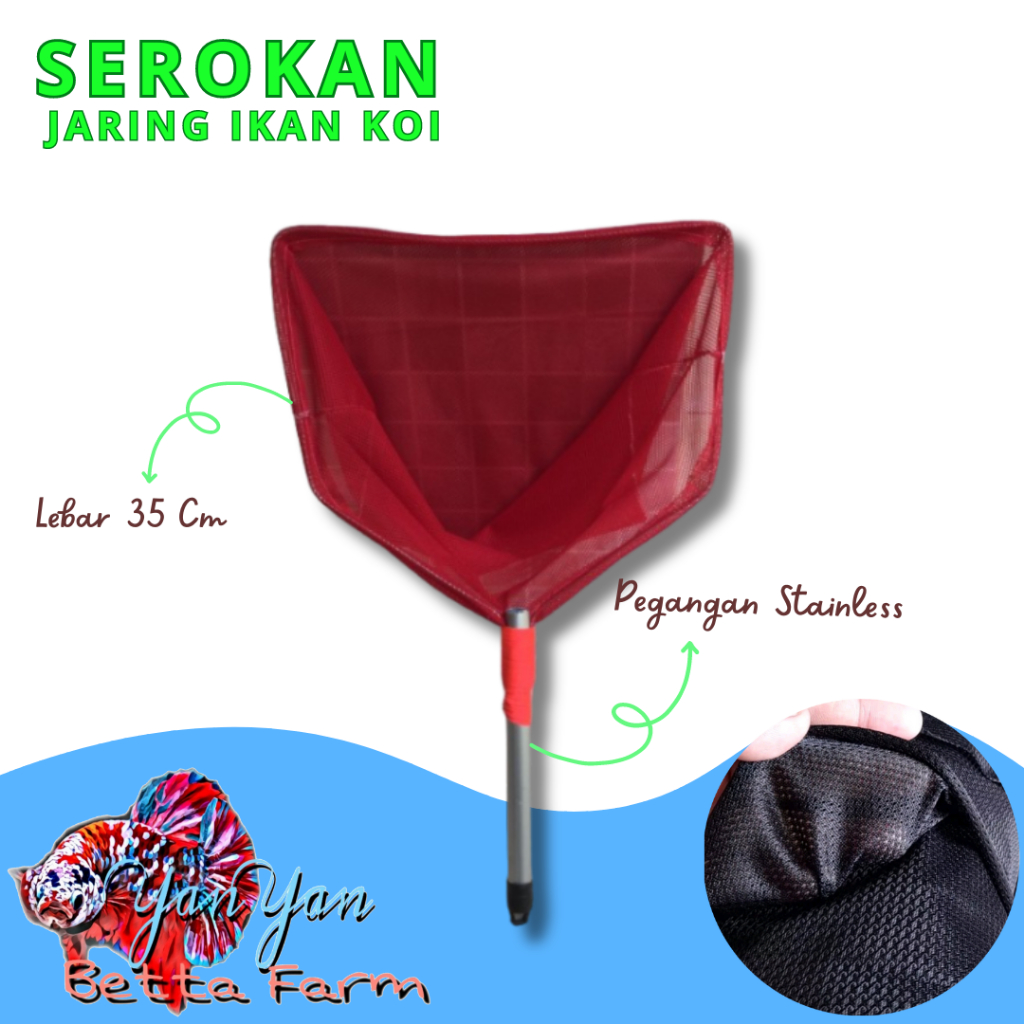 Serokan Jaring Ikan Koi Ukuran S 35cm