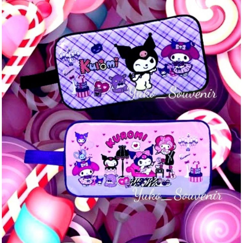 pouch Kuromi Tas Kosmetik Kuromi Tempat Pensil Jumbo Kuromi Tempat Pensil Kuromi Ukuran Besar Tas Po