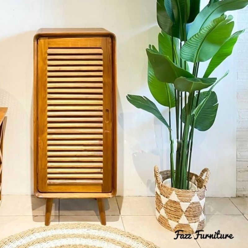 Lemari baju lemari pakaian minimalis modern kayu jati solid