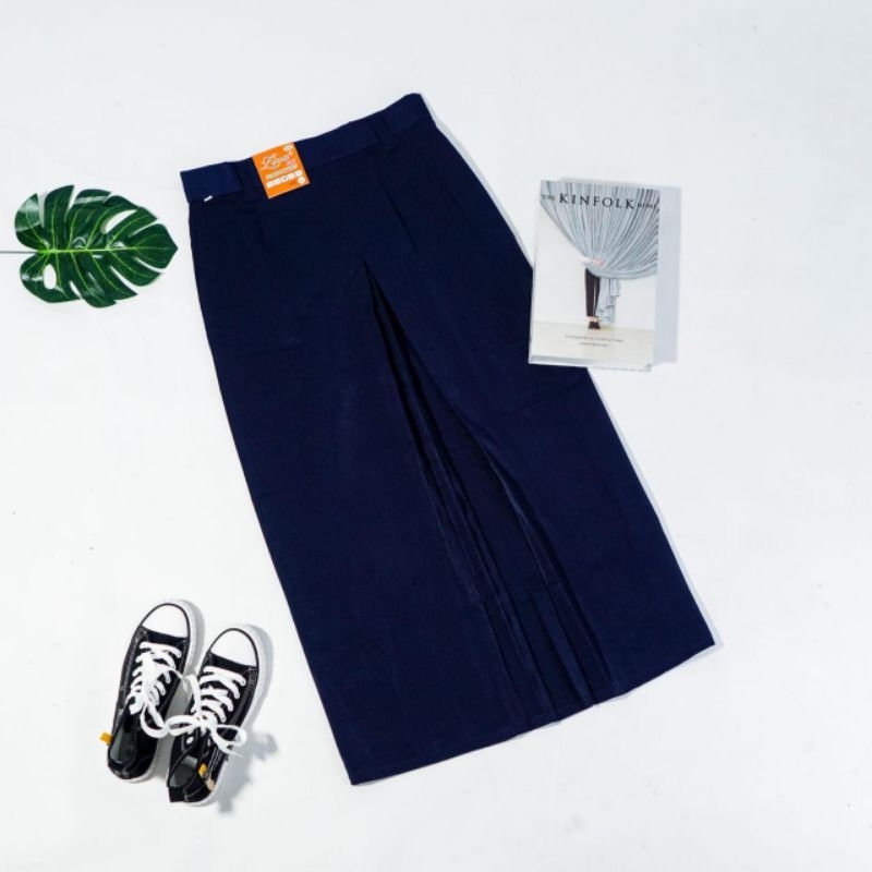 ROK SERAGAM SEKOLAH BIRU BELAH 2 DEPAN SMP