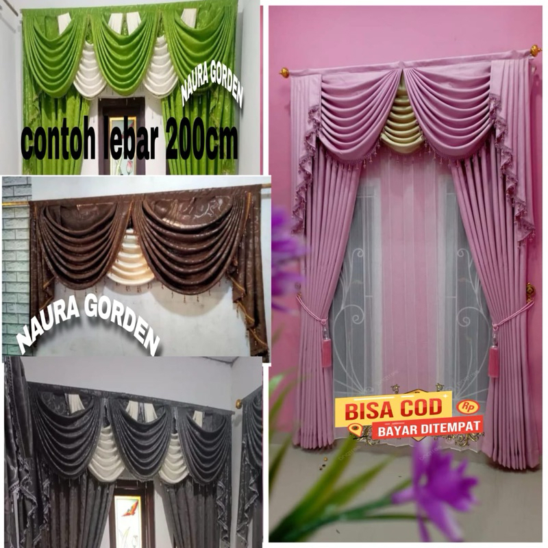 Gorden poni rumbai gelombang spanyol mewah Jendela pintu Ruang tamu Minimalis kamar Tidur