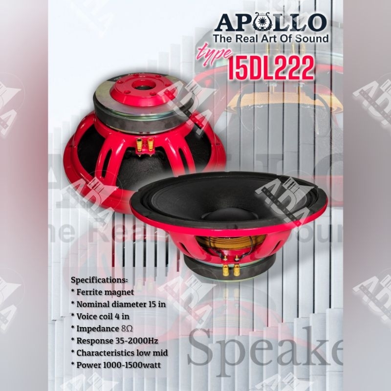 Komponen Speaker 15 IN APOLLO 15DL222 DL222 15DL 1000W VC4