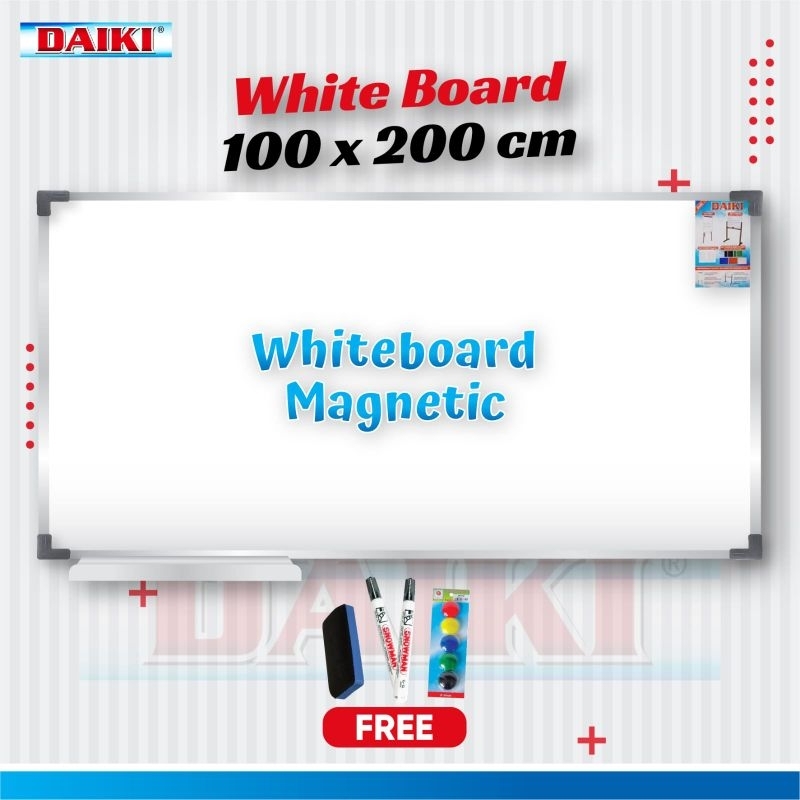 

Whiteboard / Papan Tulis Magnetic Uk 100x200 Cm