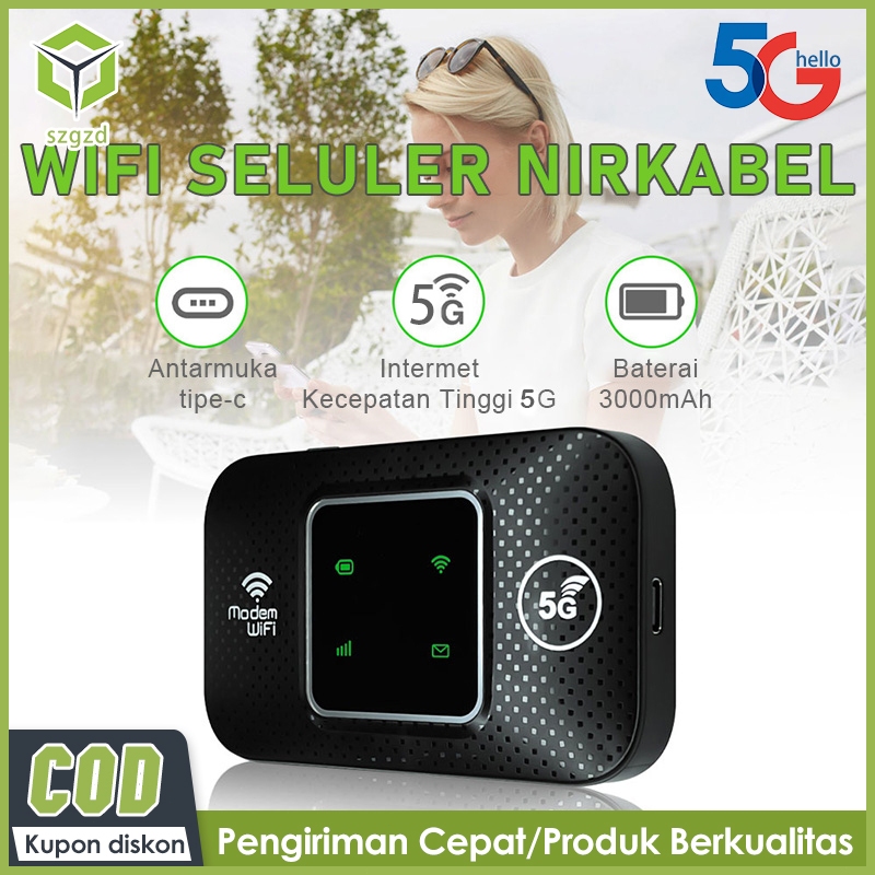 Szgzd Wireless Router Modem Wifi 2100mAh Mifi Telkomsel 5G 150Mbps UNLOCK ALL OPERATOR / Wifi portab