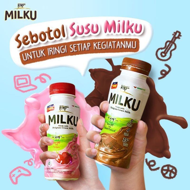 

DEPO Susu UHT MILKU 200ml Ecer Satuan Original Coklat Stroberi