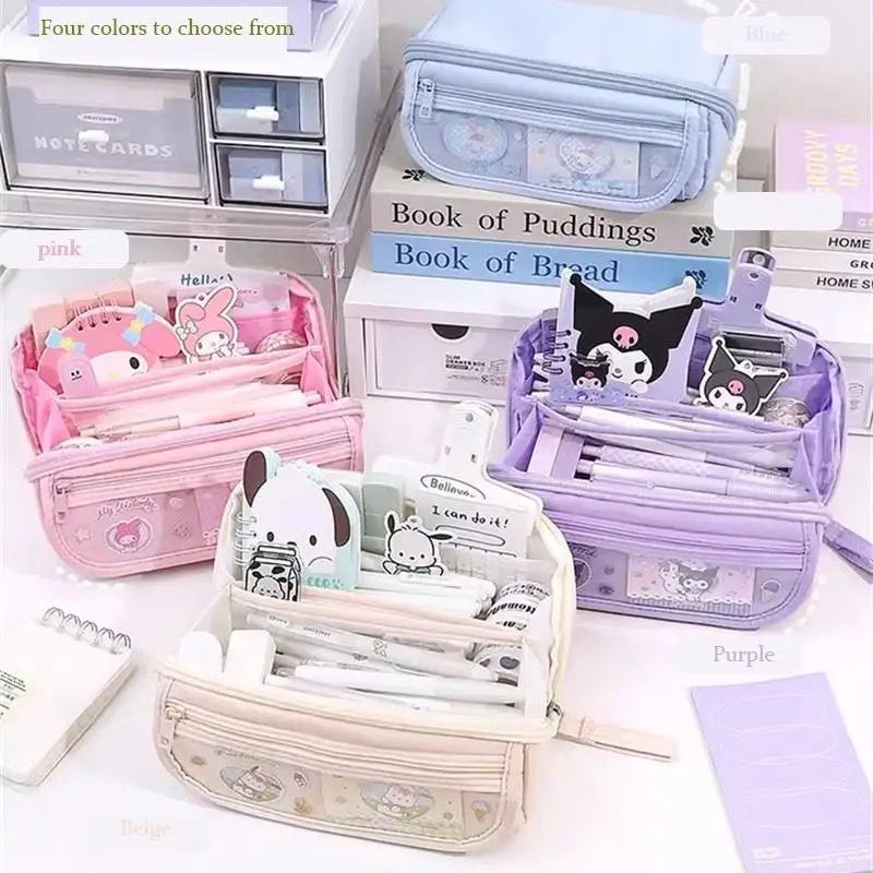 

NTL ST6 Sanrio Pencil Case Kotak Pensil My Melody Kuromi Cinanamoroll Tempat Alat Tulis Sekolah Anak