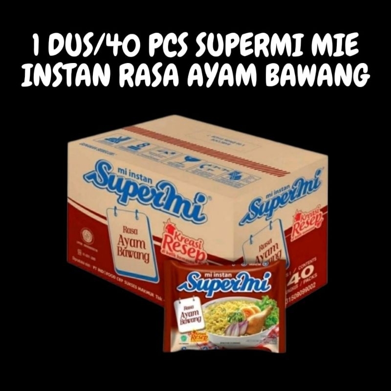 

1 DUS/40 PCS SUPERMI MIE INSTAN KUAH RASA AYAM BAWANG KEMASAN 70 GRAM HALAL TStore