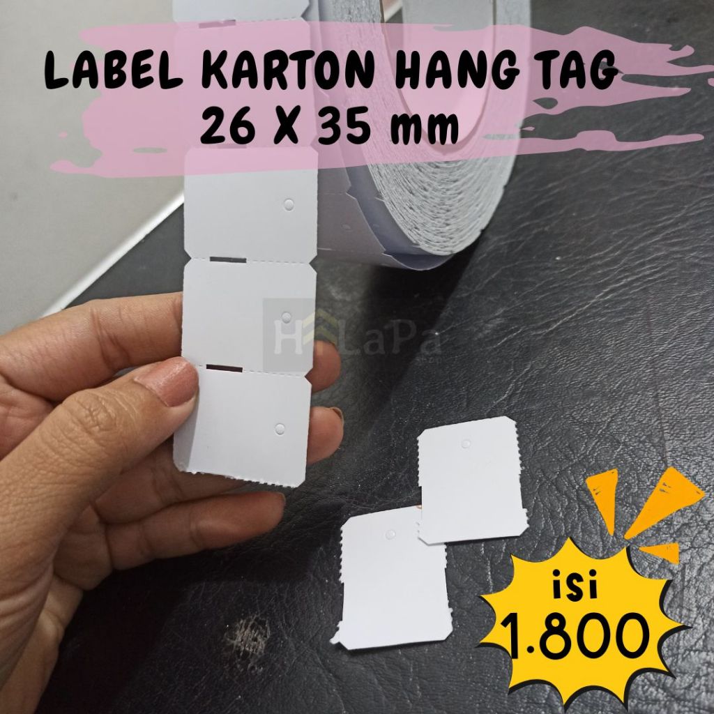

Rad Label Karton Hang Tag Isi 1.800 Pcs / 26x35mm