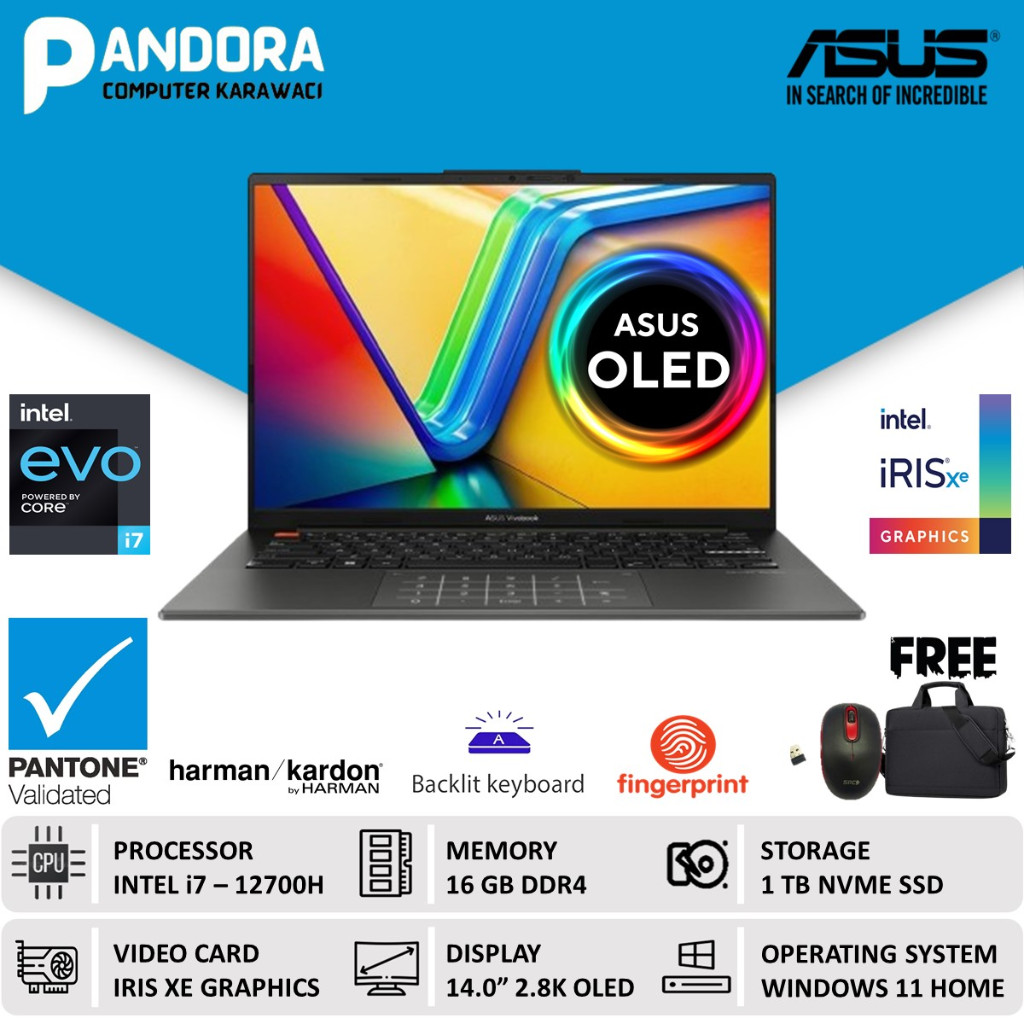 ASUS VIVOBOOK S 14 OLED K3402ZA i7 EVO 12700H 16GB 1TB SSD WINDOWS 11