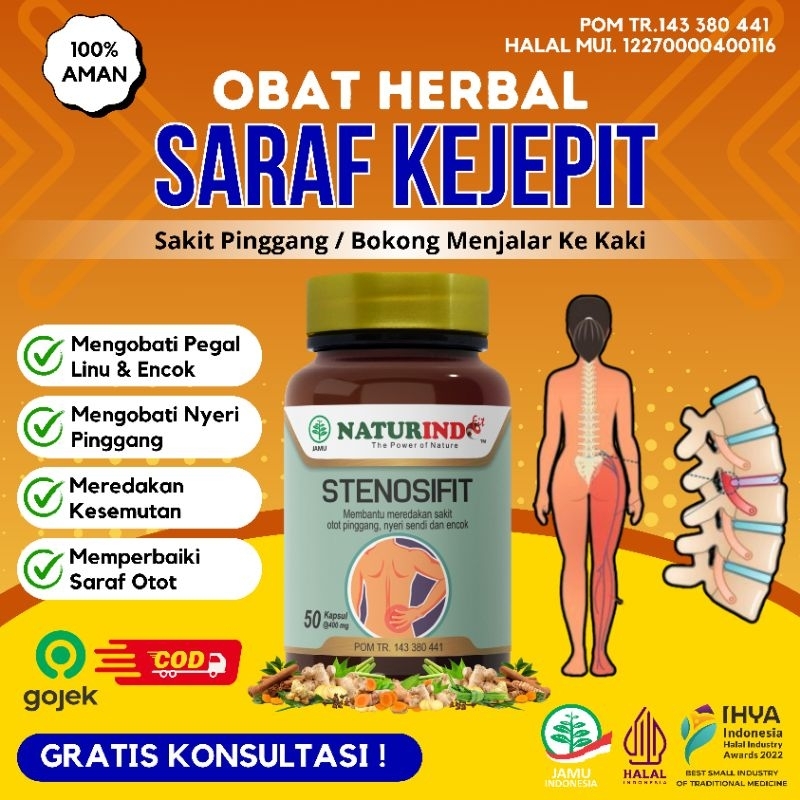 Obat Herbal Saraf Syaraf Kejepit Sakit Pinggang Sampai Bokong Encok Kecetit Kaki Kesemutan HNP LBP S