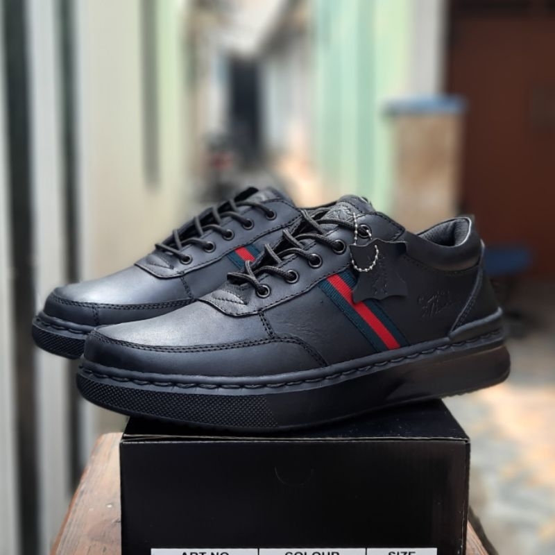Sepatu kerja kantor kulit bertali Sepatu pantofel pria bertali sepatu kulit kasual bertali