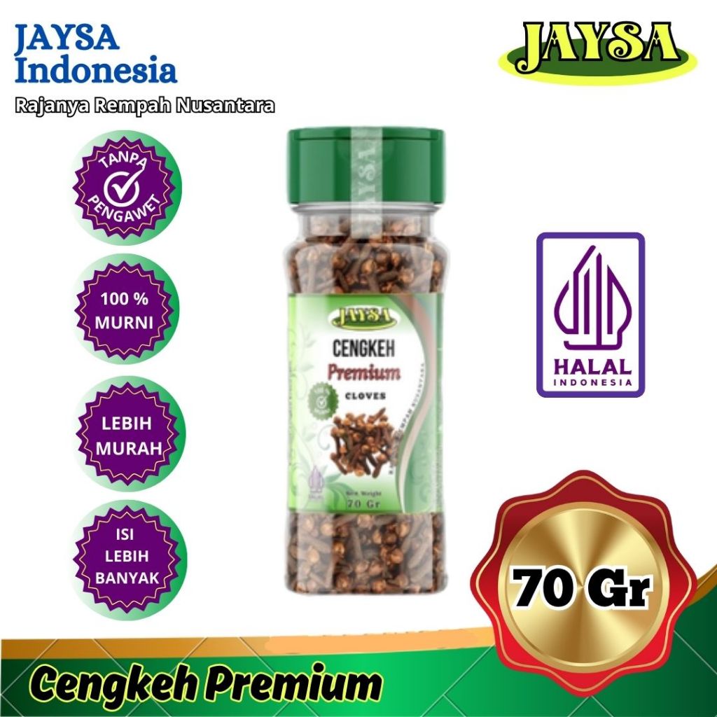 

JAYSA Cengkeh Utuh 70 gr / Cloves / Cengkeh Kering Super / Cengkeh Super / Cengkeh Kering Asli / Cengkeh Utuh / Cengkeh Kering Kualitas Ab / Cengkeh Utuh Grade Ab / Cengkih / Cengkeh / Clove Whole