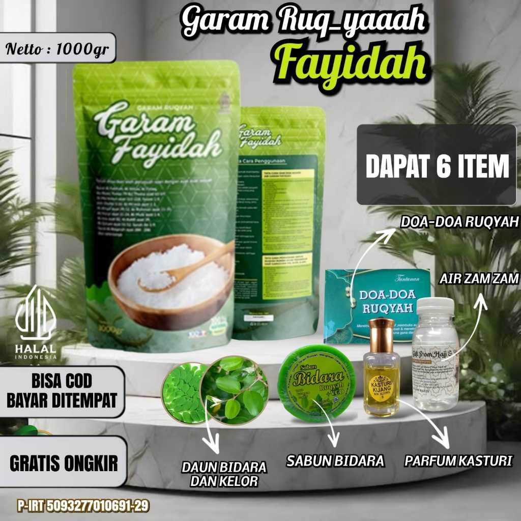 

Garam Ruqyah fayidah 1000 gr untuk rukiyah sulit jodoh sial dan tempat usaha
