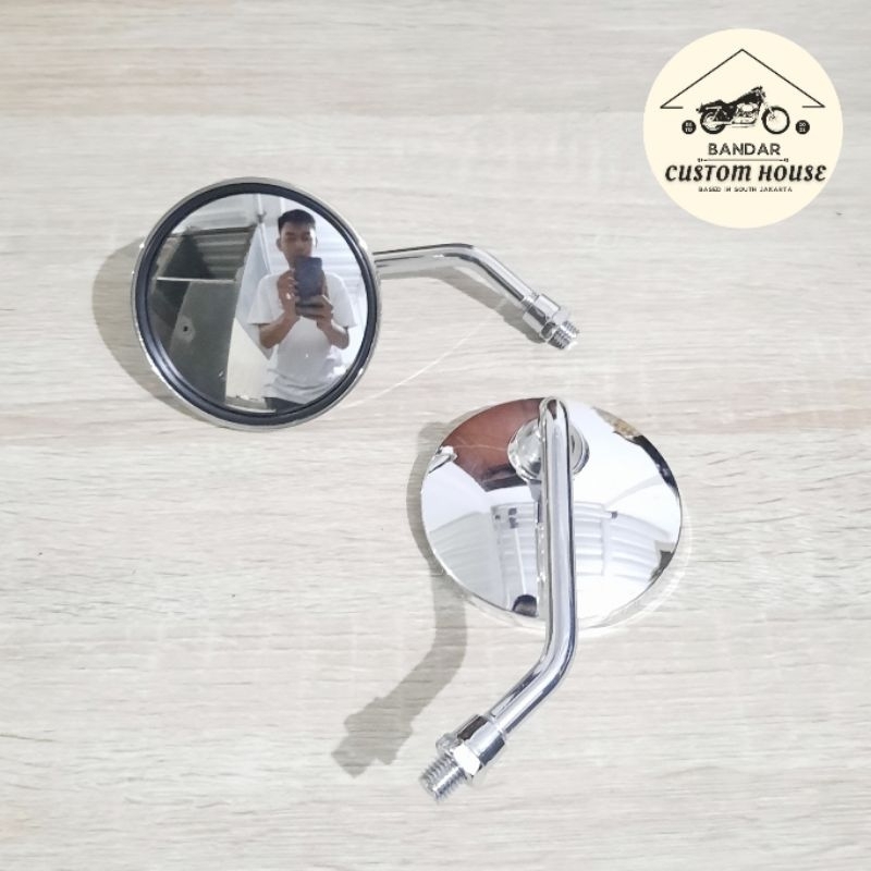 Spion Custom Bulat Kecil Cembung Chrome Pendek Yamaha XSR 155