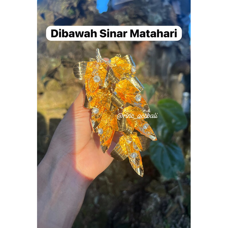 PREMIUM TEBAL - Semanggi Bunga Teleng deret 2 besar Lapis Emas 24 karat / semanggi bali / semanggi b