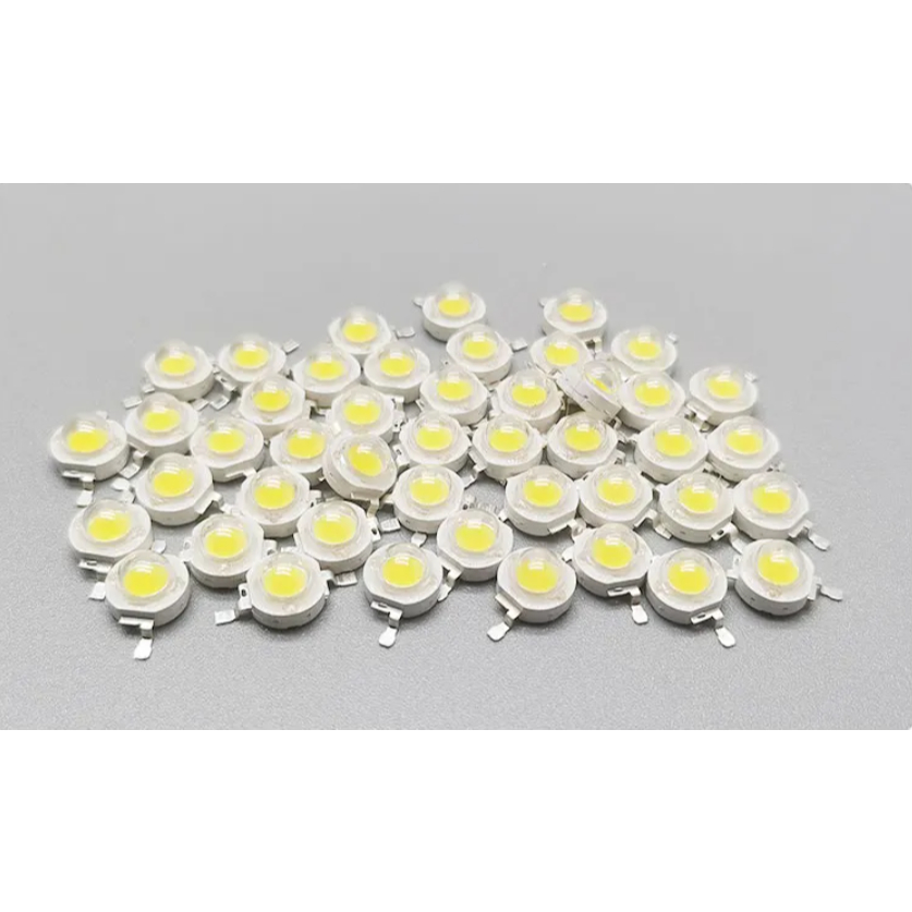 10 Pcs HPL LED Chip LED Lampu COB Spotlight Cool White 6000K 1W 8mm Putih Terang