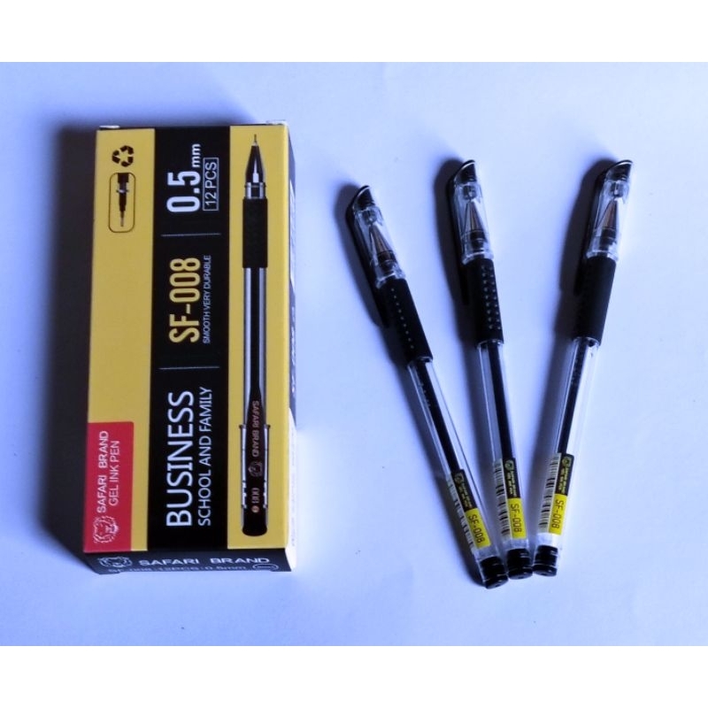 

HARGA 1PAK BALLPOINT/PULPEN GEL SAFARI SF-008 BLACK (ISI 12PCS)