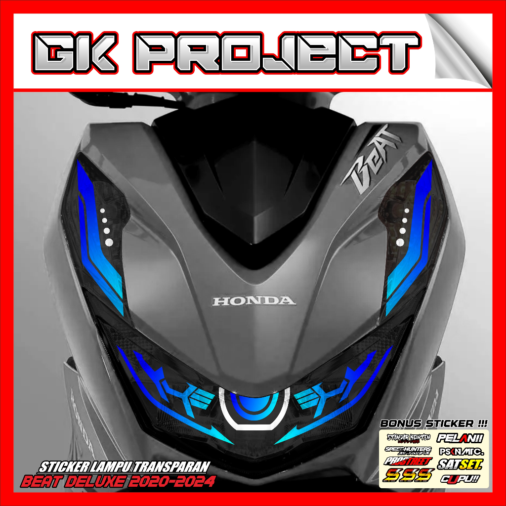 Stiker Lampu BEAT DELUXE | Stiker Variasi Lampu Alis Motor BEAT FI NEW 2020-2024 | Stiker Alis BEAT 