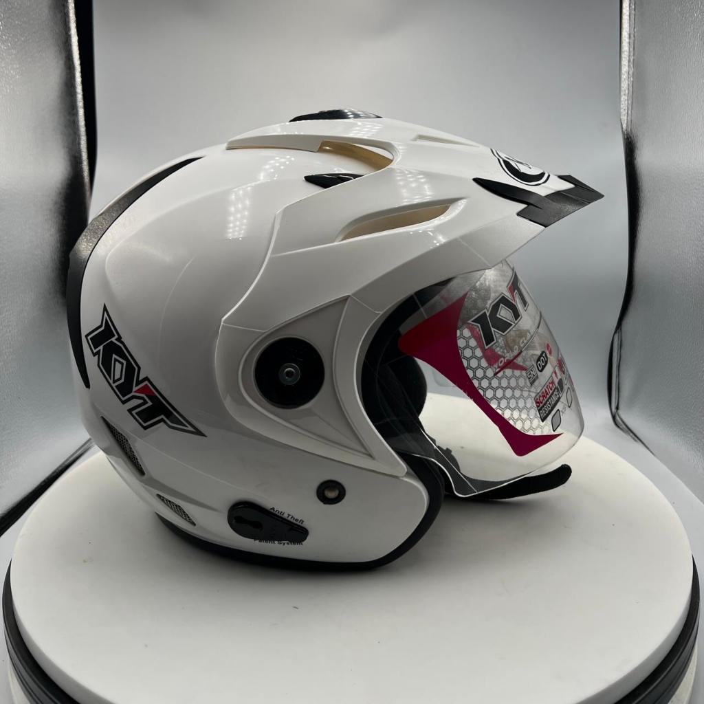 HELM KYT/ OBRAL JUAL RUGI HELM KYT VENOM RR SOLID HALF FACE DOUBLE VISOR ORI