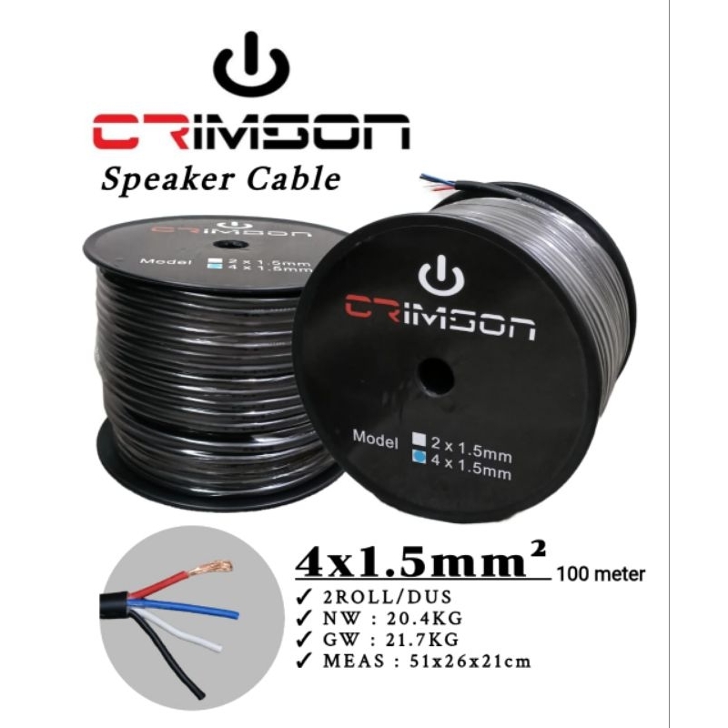 Kabel speaker 4x1,5 isi 4 Crimson harga 1meter