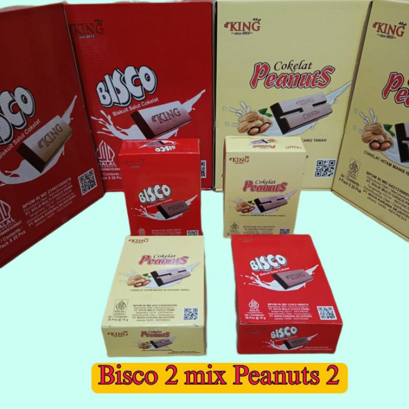 

1 dus 4 Pack Cokelat Peanuts mix Coklat Bisco 80 pcs