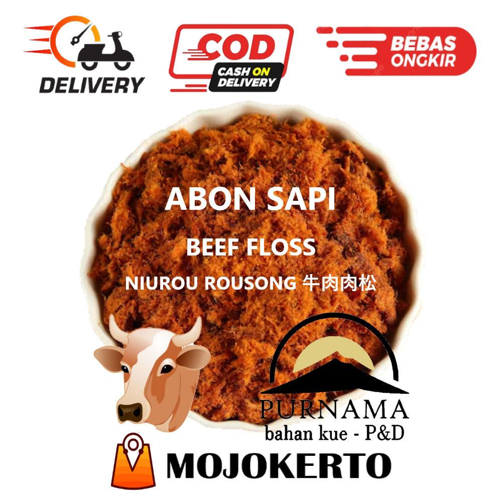 

ABON SAPI 50GR - INDONESIAN BEEF COTTON FLOSS ASLI ORIGINAL MANIS BUBUR TOPPING NASI PREMIUM HALAL