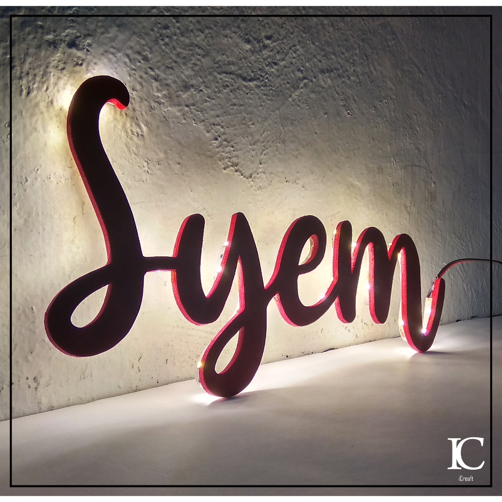 Huruf Timbul Lampu Dinding Termurah Dekorasi Kamar Aesthetic Request nama sendiri Custom Tulisan