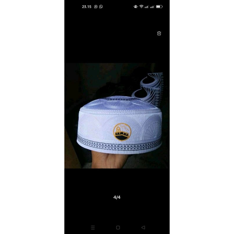 peci kopeah terompah Malaysia logo ka'bah/peci Malaysia putih pria/songkok santri