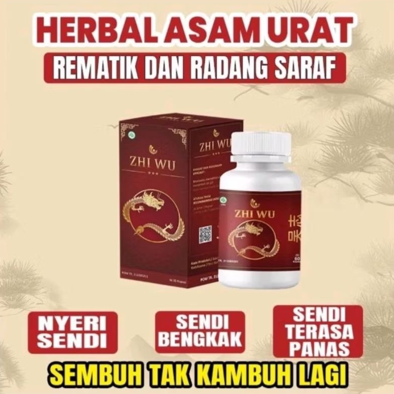 ZHI WU ORIGINAL 30 KAPSUL OBAT HERBAL CINA ATASI ASAM URAT DAN REMATIK SAKIT PINGGANG NYERI SENDI OB