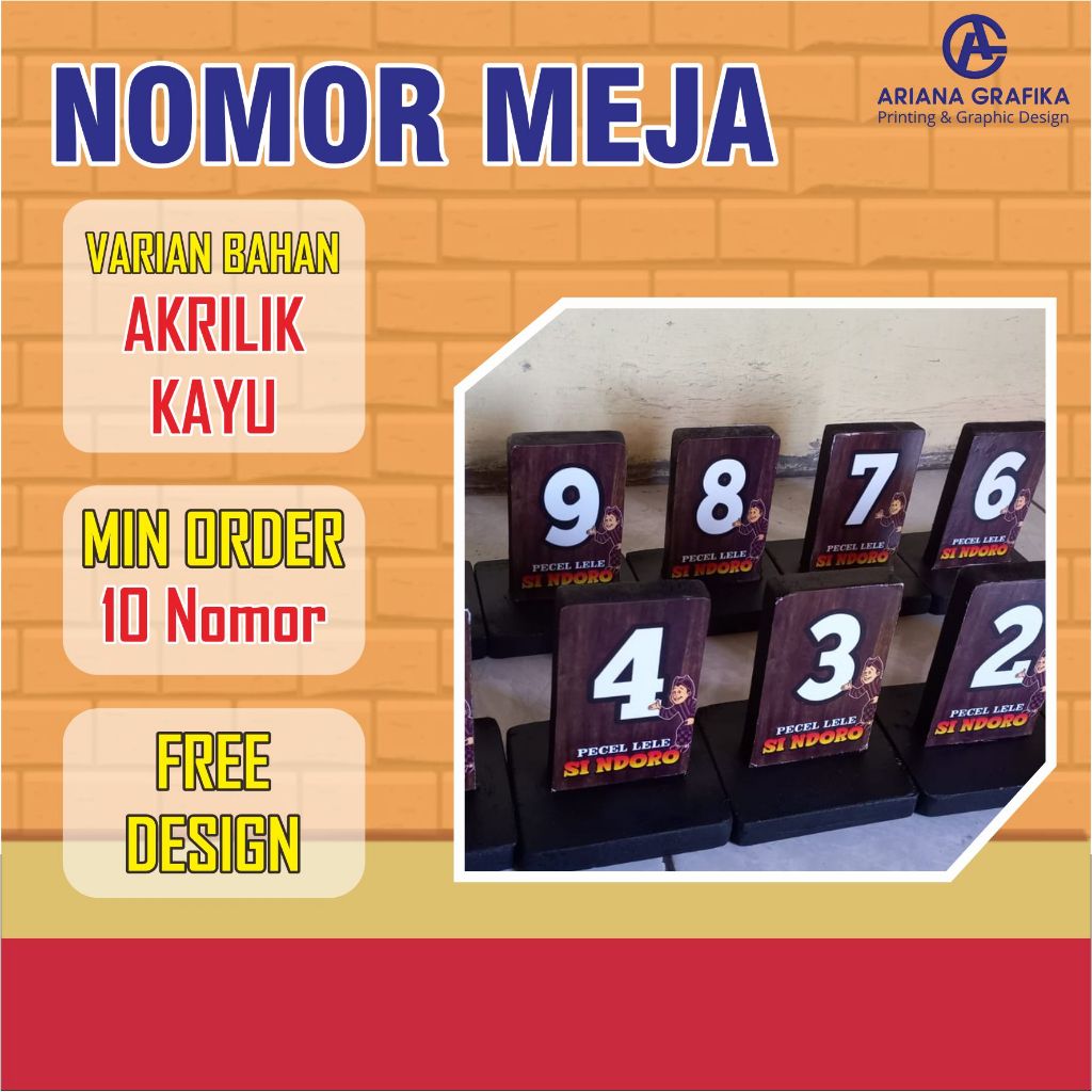 Nomor Meja Cafe Resto