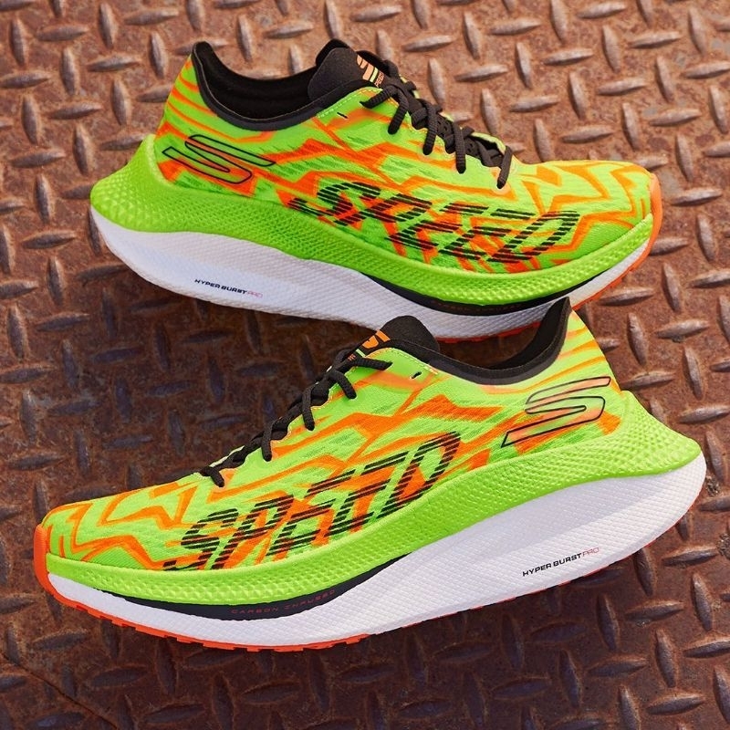 Skechers GOrun Speed Beast Men's Running Shoes - Green Orange