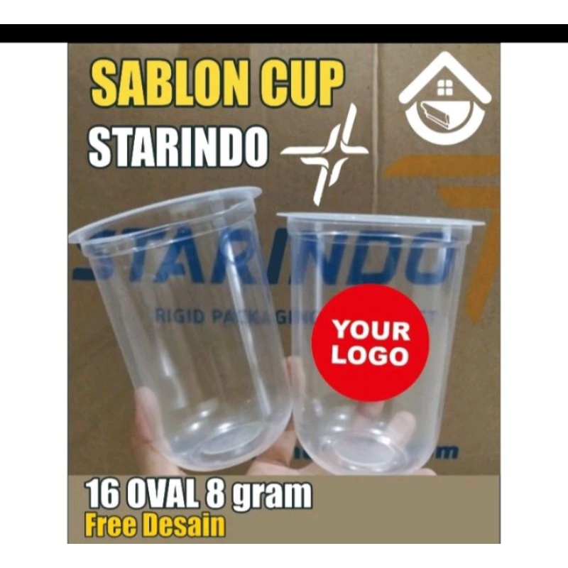 sablon cup 16oval 8gram #starindo #cup #hok #minuman # plastik #gelas #sablon