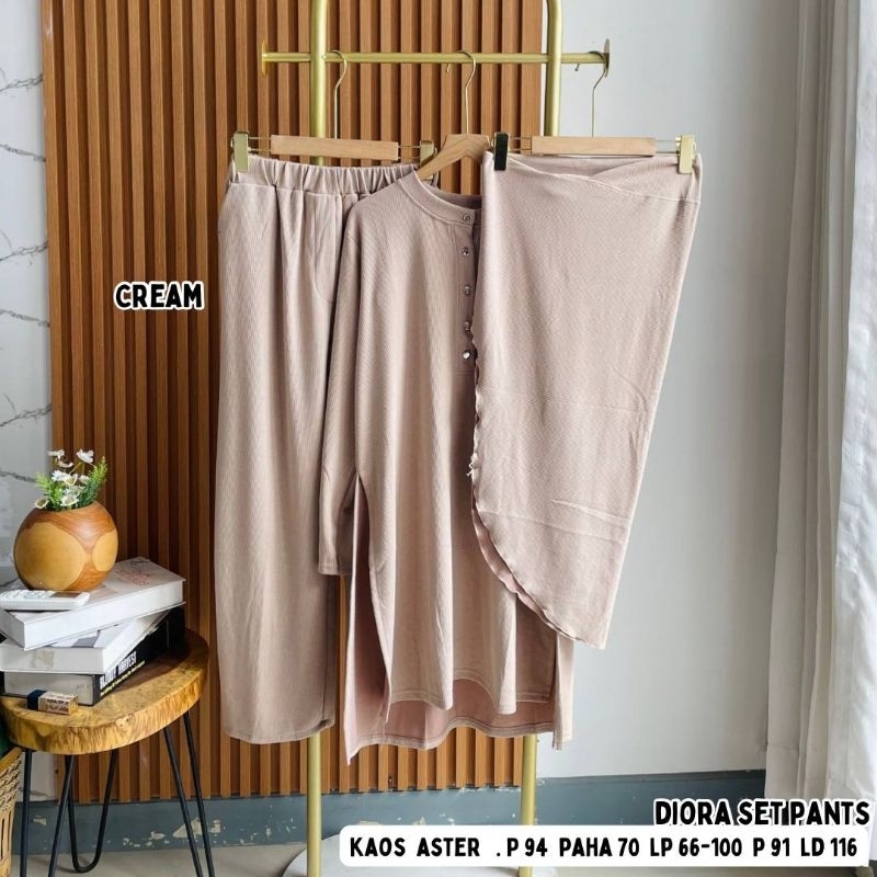 Diora Set Pants // Setelan bahan kaos aster