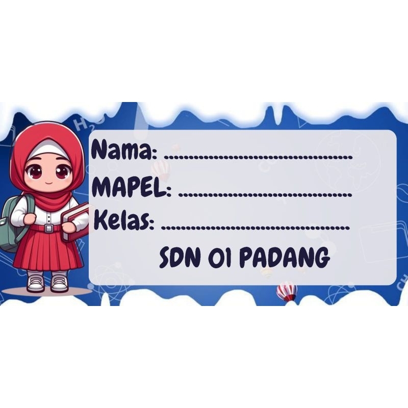 

(1pck isi 24) Sticker label nama buku pelajaran coustum pakai nama/Coustum book name